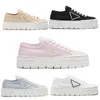 Double Wheel Thick Sole Nylon Gaberine Sneakers Running Shoes Designer Womens Training Luxury Canvas Shoes Fashion Platform Solid Color Sneakers