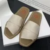 Marca de designer de luxo, versão alta, sola de borracha, chinelos planos, feminino, lona cruzada, verão, praia, férias, leve, simples, moda, slides