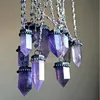 Stands Strings NM40569 Amethyst Tower Purple Obelisk Talisman Wicca Witch Goth Collier Crystal Point Superposition Halloween Jewelry 230707