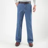 Heren Jeans Maat 3045 Mannen Business Klassieke Mannelijke Stretch Plus Baggy Rechte Denim Broek Katoen Blauw Werk 230706