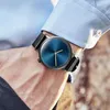 Нарученные часы 2023 Жизненные водонепроницаемые дамы смотрят синий простые кругие циферблат Quartz Brand высокий качество