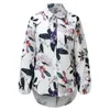 Blusas femininas moda feminina camisa floral manga longa blusa de lapela top plus size camisas soltas gola baixa