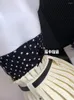 Robes de travail 2023 Femmes D'été Streetwear Gyaru Tenues 2 Pièces Ensemble Conception Coquette Polka Dot Crop Tube Top Taille Haute Mini Jupe Plissée