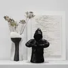 Objetos decorativos Estatuetas Estátua de Samurai Nórdico Hoodies Homem Escultura Mistério Resina Meninos Enfeites de Quarto Sala de Estar Decoração de Interiores 230707