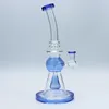 9 pouces 14 mm Jade en verre bleu Bong Pipe à eau fumant la pipe de pipe à pipe avec un lézard bol