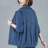 Frauen Jacken Übergroße Cord Jacke Kurze Top 2023 Frühling Herbst Lose Weibliche Grundlegende Mantel Feste Beiläufige Frau Zipper Outwear