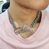 Colares com Pingente Colar Personalizado de Zircônia Diamante Masculino Hip Hop Nome Brilhante Letra Jóias 230707