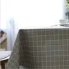 テーブルクロス 2023 Sytlish リネンカントリースタイルチェック柄プリント多機能長方形テーブルクロスホームキッチン装飾
