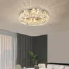 Lustres Nordic Led Cristal Lumières Maison Décor Intérieur Rond Chrome Plafonnier Moderne Minimaliste Salon Chambre Étude Éclairage Lampes