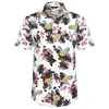 Chemises habillées pour hommes Hawaiian Summer Short Sleeve Floral Graphic Beach Tops VNeck Slim Fit Tee 5xl ButtonUp Chemise ample surdimensionnée 230707