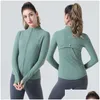 Yoga Outfit Designer Women Sportswear Zipper Sport Define Jacket Outwear Gym Professional Snow Running Clothing Slim Fit Black Tight Dhwlt