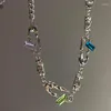 Choker coloré cristal épissage évidé collier clavicule chaîne 2023 accessoires