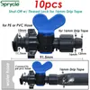 Watering Equipments SPRYCLE 16mm 5/8'' Irrigation Drip Tape Shut-Off Valve Elbow Tee End Plug Thread Lock Connector Garden Pipe Hose