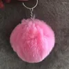 Sleutelhangers 5 STUKS Fluffy Soft Ball Pompom Hanger Sleutelhanger Kleur Pom Poms Sleutelhanger