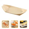 Vaisselle jetable 150 pièces Sushi bateau en bois conteneurs plateau Style japonais vaisselle plats assiettes de service