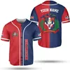 Herren-T-Shirts, Dominikanische Hälfte, personalisieren Sie Ihren Namen, Baseball-Trikot-Shirt, 3D-gedruckt, lässig, Hip-Hop-Tops