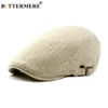 Buttermere Mens Linen Plat Caps регулируемые винтажные весенние летни