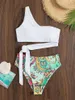 Cardigans 2023 nouveau Push Up simple épaule rayure femmes Bikini ensemble coupe haute imprimé bas rembourré maillots de bain été maillots de bain maillot de bain