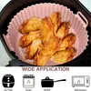 Baking Moulds Airfryer Silicone Basket Reusable Oven Tray Mold for Air Fryer Pizza Fried Chicken Accessories 230707