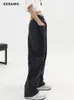 Womens Jeans Women Baggy Long Harajuku Black Wide Leg Trousers Streetwear Vintage High Waist Denim Pants Big Pocket Y2k Feamle 230707