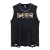 Men's TShirts Summer Men Fashion Washed Sleeveless Tshirts Hip Hop Letter Graphic Print Gothic Vests Streetwear Harajuku Cotton Tank Tops 230707