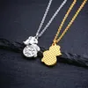 Łańcuchy ze stali nierdzewnej urok śliczna fortuna mysz mała moneta zodiaku chińska kultura wisiorek naszyjnik biżuteria prezent