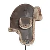 Cappelli bombardieri uomini invernali con cappello da ushanka russo con auricolare per lamiera per pelliccia in pelle berretto a bordo auricolare D190115038331351