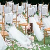 nessuna sedia senza fiori) Matrimonio filato sedia da sposa sedia di bambù sedia decorativa garza bianca panno condole top filato corrimano scala matrimonio organza