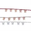 Obrączki Vintage Multi wisiorek z motylem bransoletka na kostkę inkrustowane Rhinestone łańcuszek na kostkę dla kobiet Summer Beach Party boso biżuteria 230607