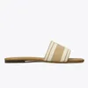Womens Designer Slippers Double Letter Jacquard Slides Fashion Embroidered Cotton Sandals Classic Sport Slide Summer Beach Slipper Rubber Sole