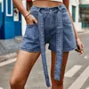 Kadın şortları düz renk gündelik gevşek denim kadın moda 2023 yaz vintage büyük boy jean kadın sokak giyim pantolon