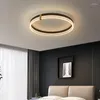 Ceiling Lights Modern Chandelier Bedroom LED Lamps Living Room Decoration Study Deco Black Surface Mounted Lamp