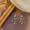 Dos Boucles D'oreilles Exquis Opale Oreille Clips Sans Oreilles Percées Tempérament Féminin Long Simple Bijoux Mince À La Mode