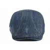 Béret en jean délavé Vintage Jean Casquette plate British Western Style Advance Flat Ivy Cap Retro Boina Snapback Casquette de baseball Os