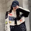 Womens Jackets Y2k Black Motorcycle Baseball Women Coat Retro Mens Wind Breaker Harajuku Racing Removable Coats Couple Goth Jacket 230707