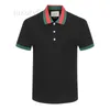 Men's Polos Designer 2023 Summer Men polo Shirts women luxury color collar front pocket Red green stripes print TShirts Embroidery letter casual poloshirt black QJNS