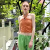 Magliette da donna WANGHAIYINGYUE Gothic Hollow Out Bodycon Crop Top femminile per le donne Summer PT-Shirts Y2k Sexy Partywear Halter Tops Abbigliamento