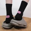 Femmes chaussettes coréen aiguille fil épais tricoté moyen Tube coton japonais Simple rose étiquette hommes Couples sport empilé