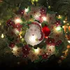 Flores decorativas guirlanda de natal kits de pintura de diamante diy guirlanda de pintura de arte de diamante com luz led strass kit de artesanato para adultos