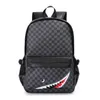 Sac à dos New Casual Men s Tidal Cool Shark Travel Student Cartable Fashion Checker Computer Bag Portable 230708