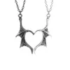 Diable Ailes Couple Collier Gothique Vintage Punk Hip Hop Vent En Forme De Coeur Pendentif Ornement