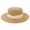 Piatto Concavo Top Carta Cappello di Paglia Primavera Estate Donna Uomo Tesa Larga Spiaggia Cappello da Sole Paglietta Stile Fedora Partito Cap Sombrero Hombre