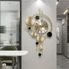 Relógios de parede Grande Relógio Dourado Nórdico Sala de Estar Art Geométrico Ponteiro Relógio Luz Luxo Silencioso Decoração de Casa