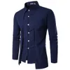 Chemises habillées pour hommes Mens Casual Office Slim Fit Revers Manches longues Party Button 230707