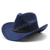 Hiver femmes hommes laine noire Fedora chapeau Chapeu Western Cowboy chapeau Gentleman Jazz Sombrero Hombre casquette élégante dame Cowgirl chapeaux