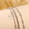 Fotlänkar IF YOU BOHO Stjärnset För Kvinnor Bohemian Silver Color Bead Anklet 2023 Butterfly Chain Foot Armband Beach Smycken