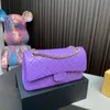 Designer Women Classic Chain Flap Shoulder Crossbody Bag Luxury Sheepskin Caviar Leather Canvas Fashion Handbag Bags