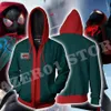 Cardigans Spider Miles Morales Cosplay Zipper Hoodie Merch Hoodies Vinter Men/Women Streetwear Dress Up Full Zip Hooded Long Sleeve