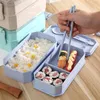 Set di stoviglie Contenitore per il pranzo a microonde Materiale sano Bento Contenitore portatile a prova di perdite Conservazione a 2 strati