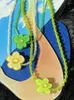 Pendant Necklaces Trendy Bohemia Colorful Beads Chain Acrylic Flower Choker Green Series For Women Girls Cute Jewelry Gifts Ins